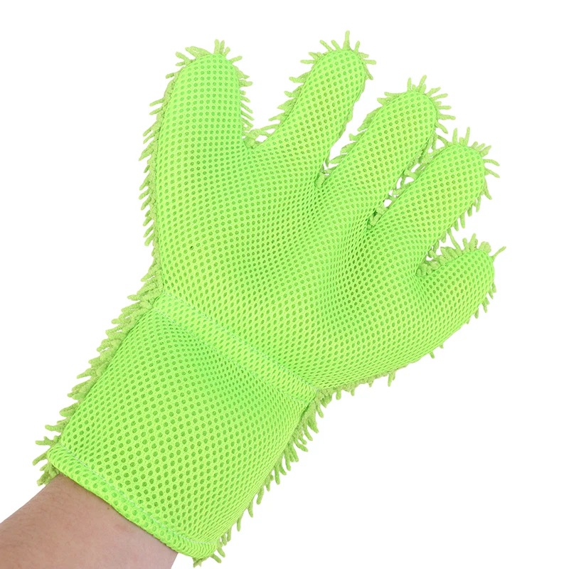 5-Finger Soft Car Washing Gloves Cleaning Brush For Car And Motorbike Washing Drying Towels Car Maintenance