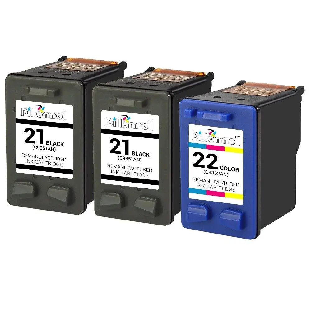 Imagem -02 - Cartuchos de Tinta para hp Deskjet Fax Office Jet 3pk 21 22 C9351an C9352an C9352an