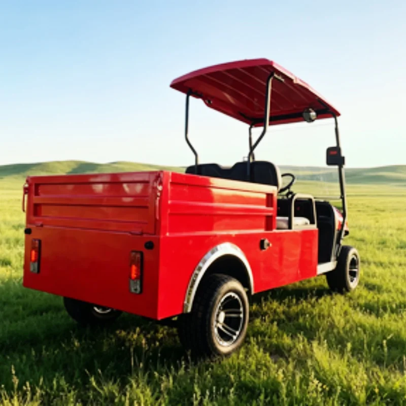 CE Certification 72V Lithium Battery 2 Seater Electric Golf Cart Cargo Truck Cart With Rear Cargo Box 12-Inch Off-Road Tires