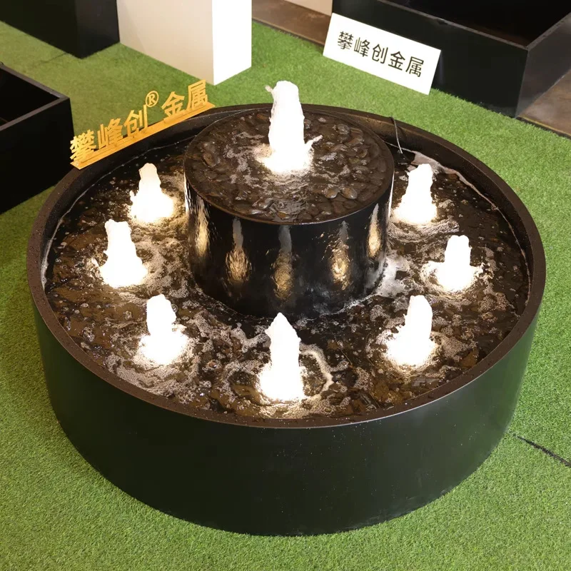 Outdoor Stainless Steel Finished Fish Pond Landscape Ornament Landscaping Fish Tank Self-Circulation Water Feature Courtyard Pla