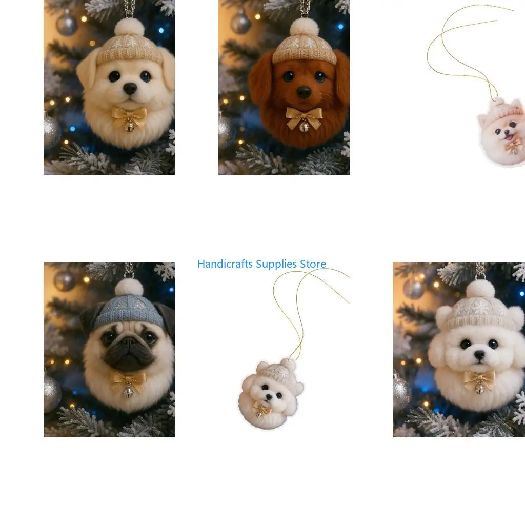 R1WA Resistant Acrylic Pet Hanging Ornaments Plush Styles Durability Enduring