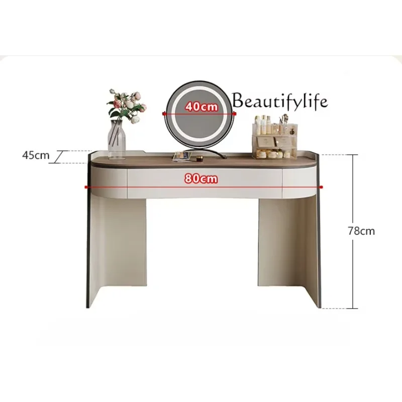 X35 Italian Solid Wood Antique Dresser Bedroom Modern Simple Rock Slab Premium Makeup Table
