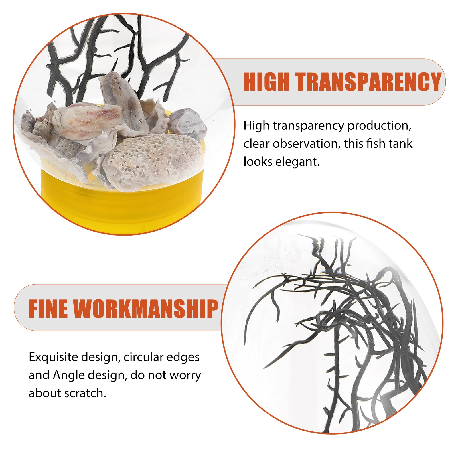 

Small Fish Tank Desktop Aquarium LED Fish Tank Powered Decorative Goldfish Bowl for Living Room Office