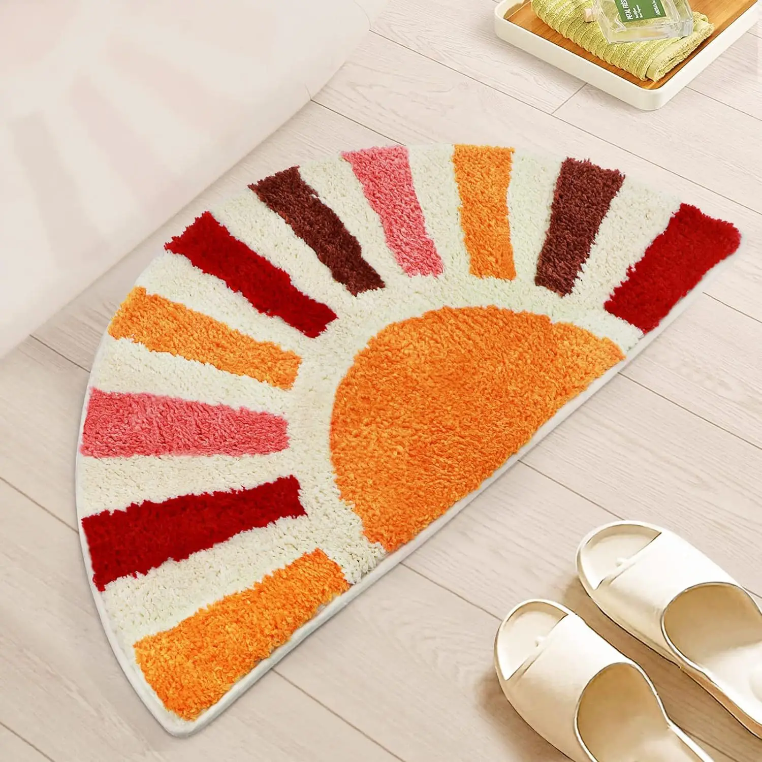 VIKAMA Simple Dopamine Color Faux Cashmere Carpet Living Room Bathroom Doorway Non-slip Dirty Resistant Home Decoration