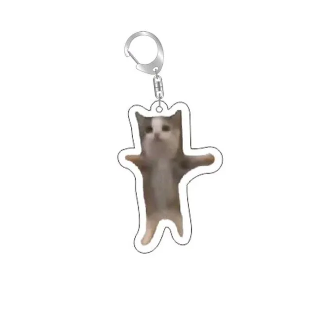 Hot Style Internet Celebrity Cat Head Expression Keychain Sand Sculpture Interesting Memes Cat Head School Bag Small Pendant view 5