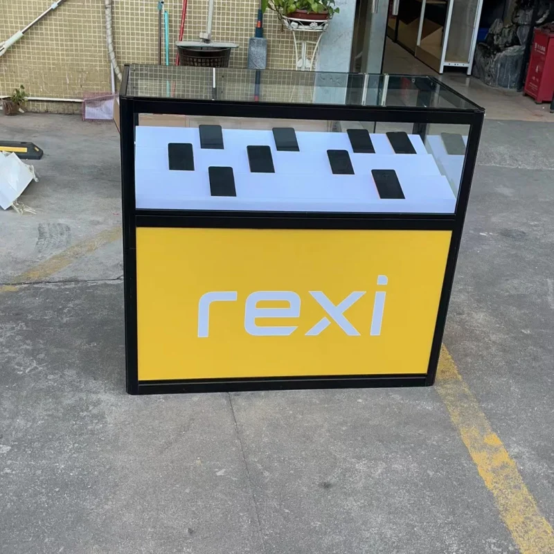 customized.Mobile Phone Shop Decoration Glass Showcase Mobile Showroom Display Cabinet Retail Store Mobile Phone Display Counter