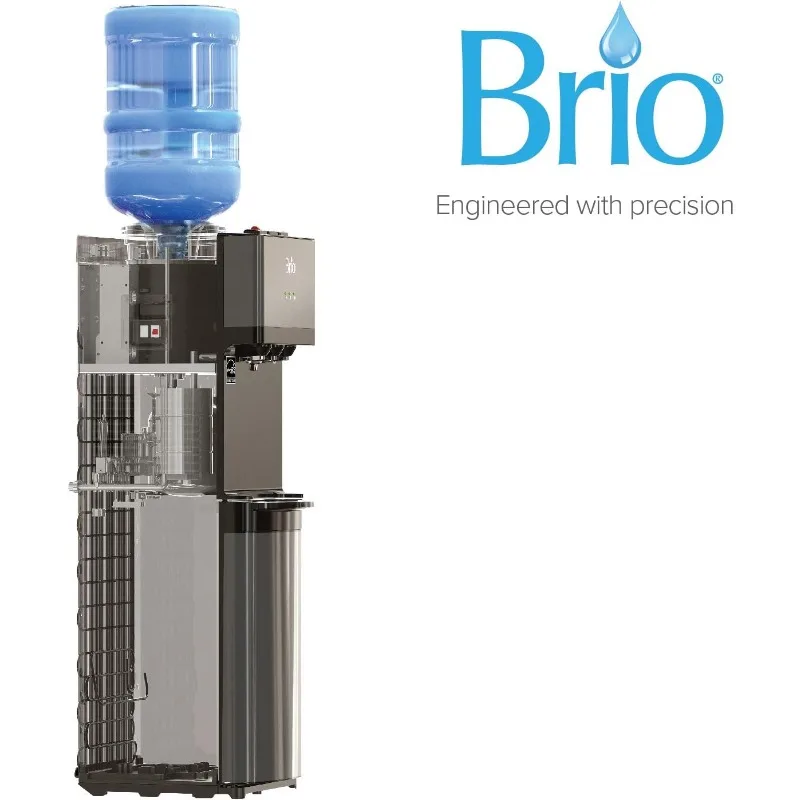 Диспенсер-холодильник для воды с верхней загрузкой Brio Limited Edition — черная нержавеющая сталь — горячая и холодная вода, замок для безопасности детей