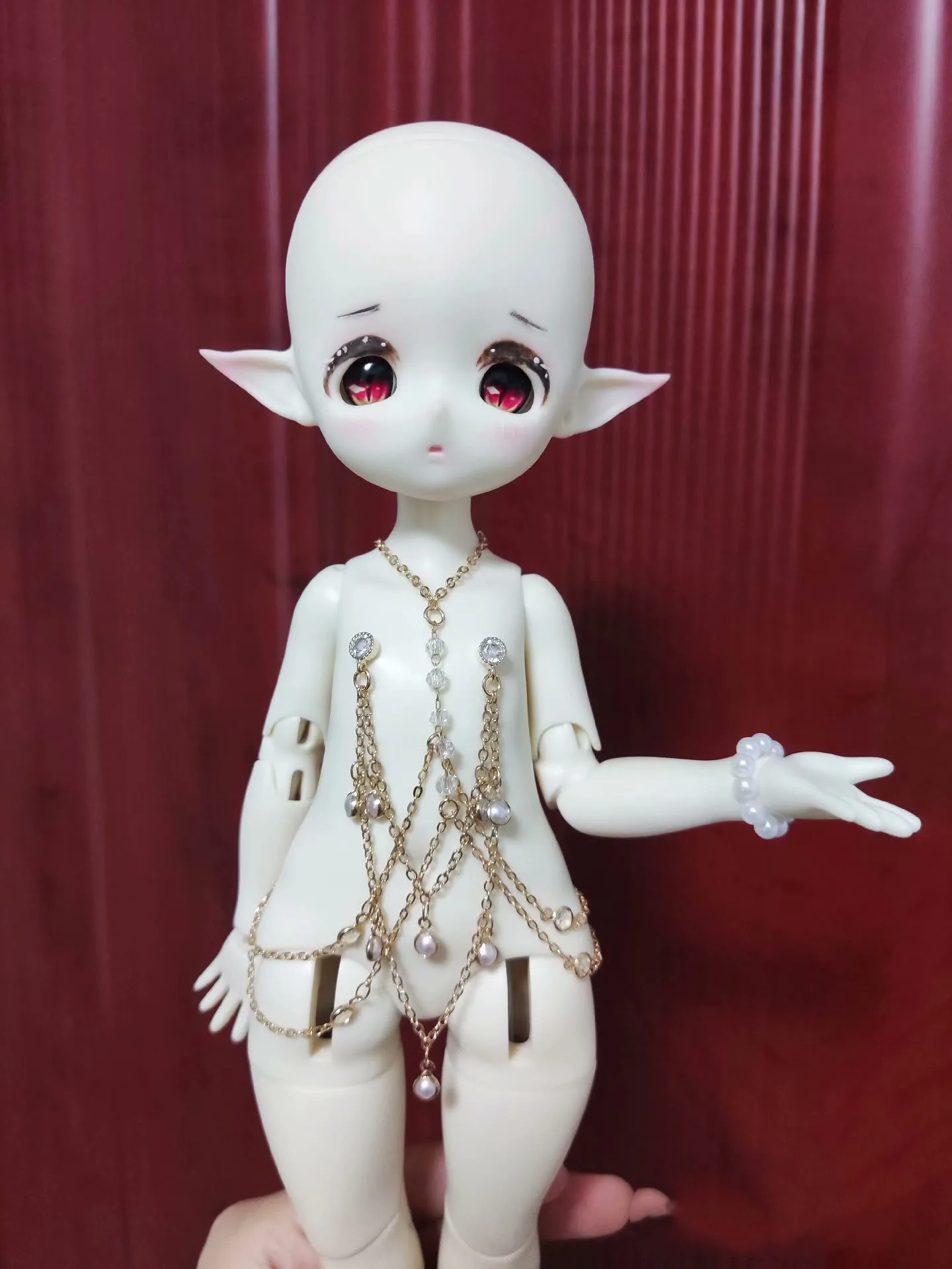 

1/6 кукла BJD с кристаллами, искусственным жемчугом, цепочка для тела в европейском стиле, экзотический стиль, аксессуар из чистой меди, нагрудная цепочка, серьги Decorati