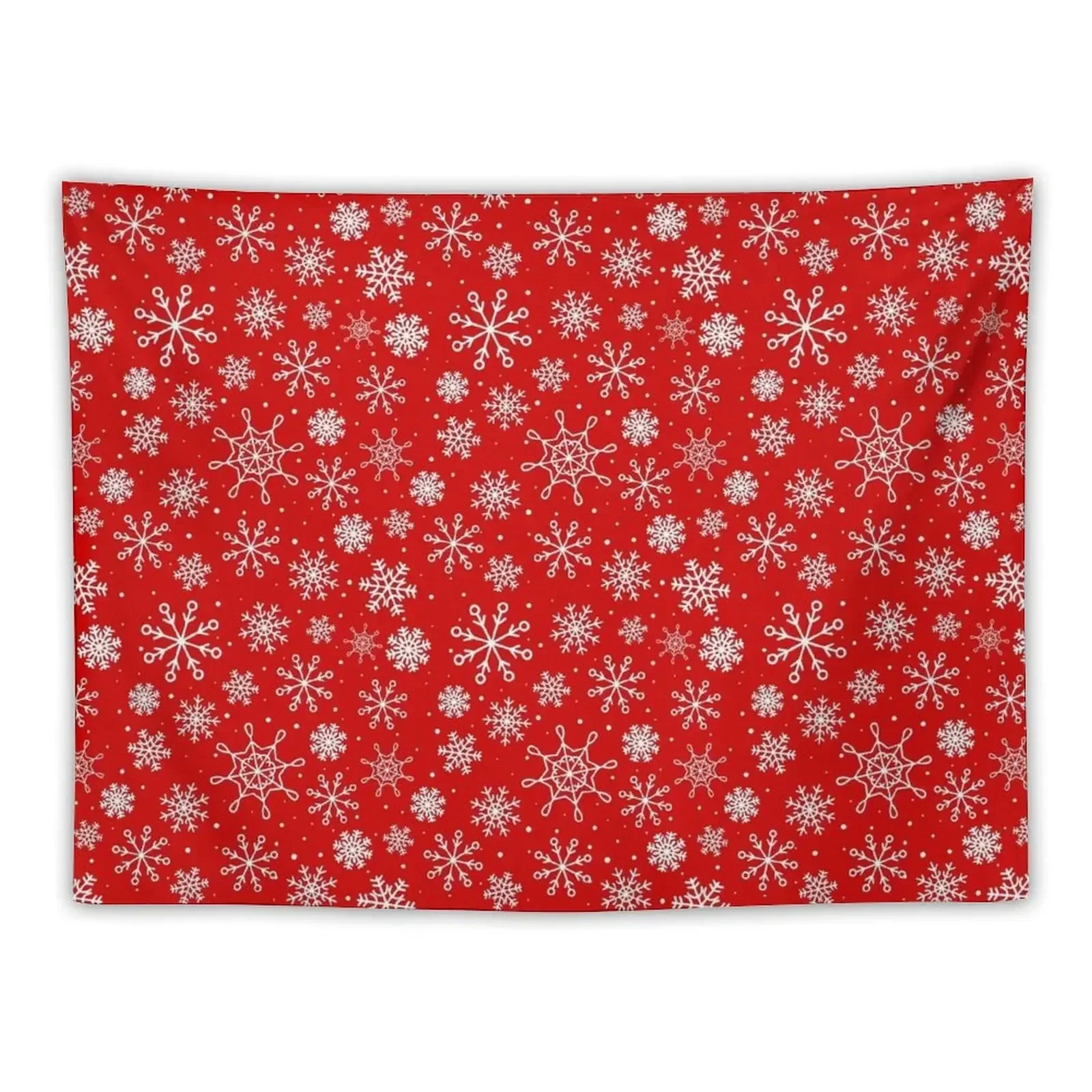 Red & White Falling Snowflakes Tapestry Room Decoration Accessories Room Aesthetic Decor Tapestry