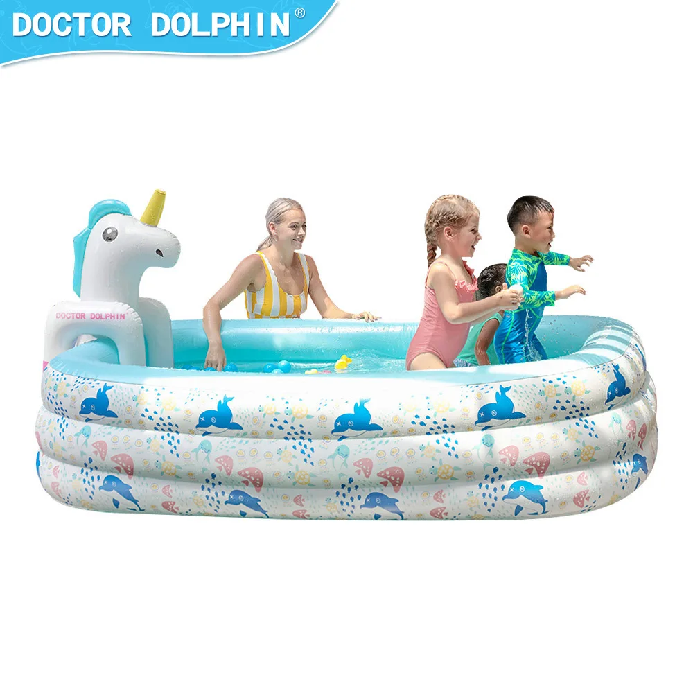 Piscina inflable para niños de 2,4 M, piscina inflable para el hogar de tres capas para niños, natación juguetona, vacaciones acuáticas de verano