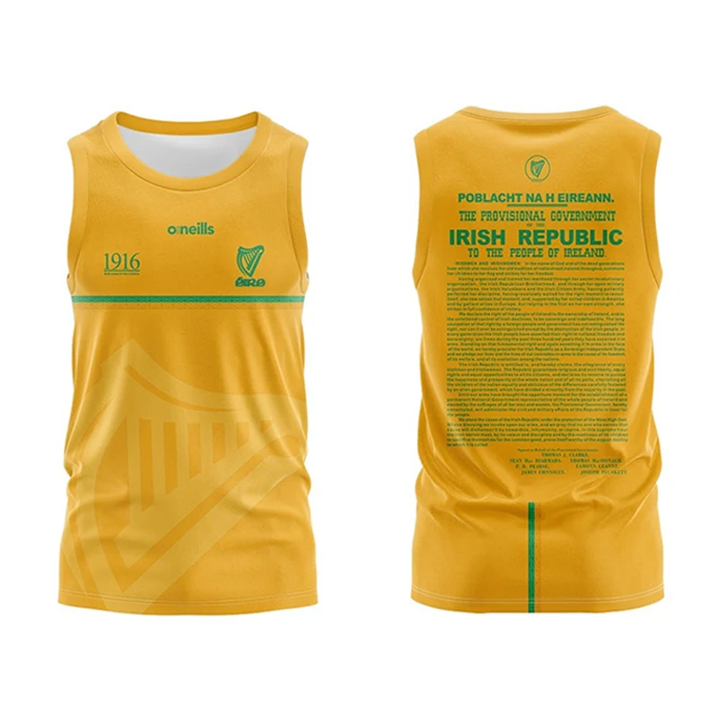 1916 Commemorative Edition Gaelic Sports Association Jerseys Sports Vests Training Suits Sweating Breathable Bodybuilding Vests