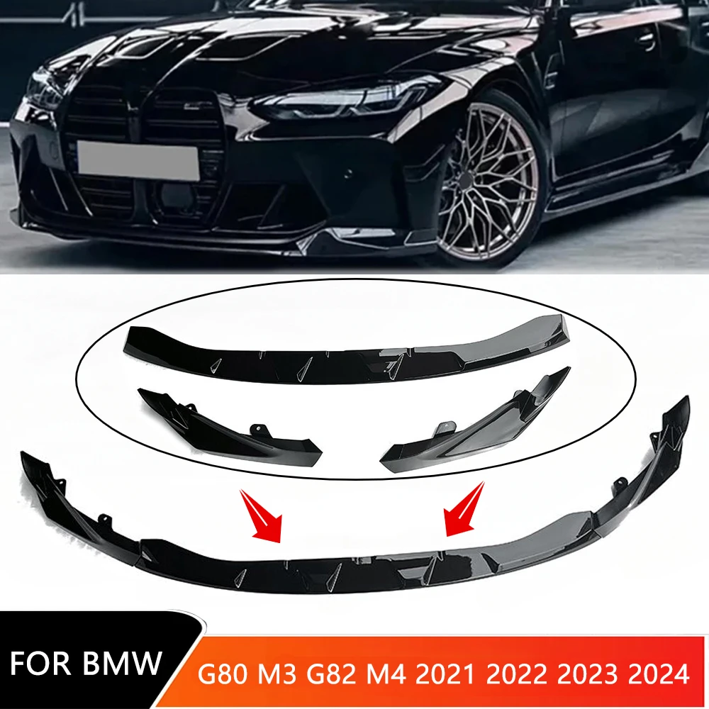 

For BMW G80 M3 G82 M4 2021 2022 2023 2024 Car Front Bumper Lip Spoiler Splitter Diffuser Body Kit Tuning Protector Accessories