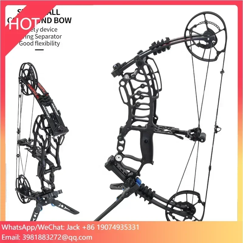 Arco composto con sfera in acciaio Arco e freccia a doppio scopo Accessori da caccia per adulti regolabili Arco con puleggia composita per tiro con l'arco