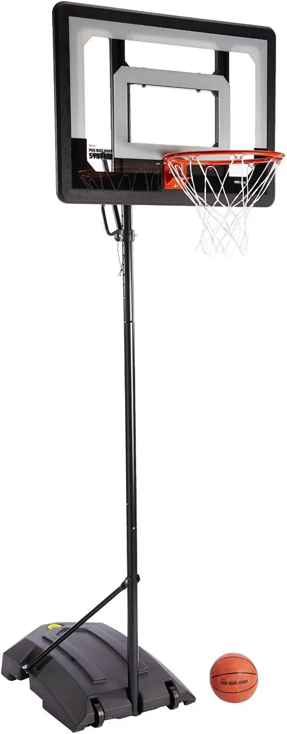 Hoop Outdoor Basketball System with Adjustable-Height Pole and 7-Inch Ball