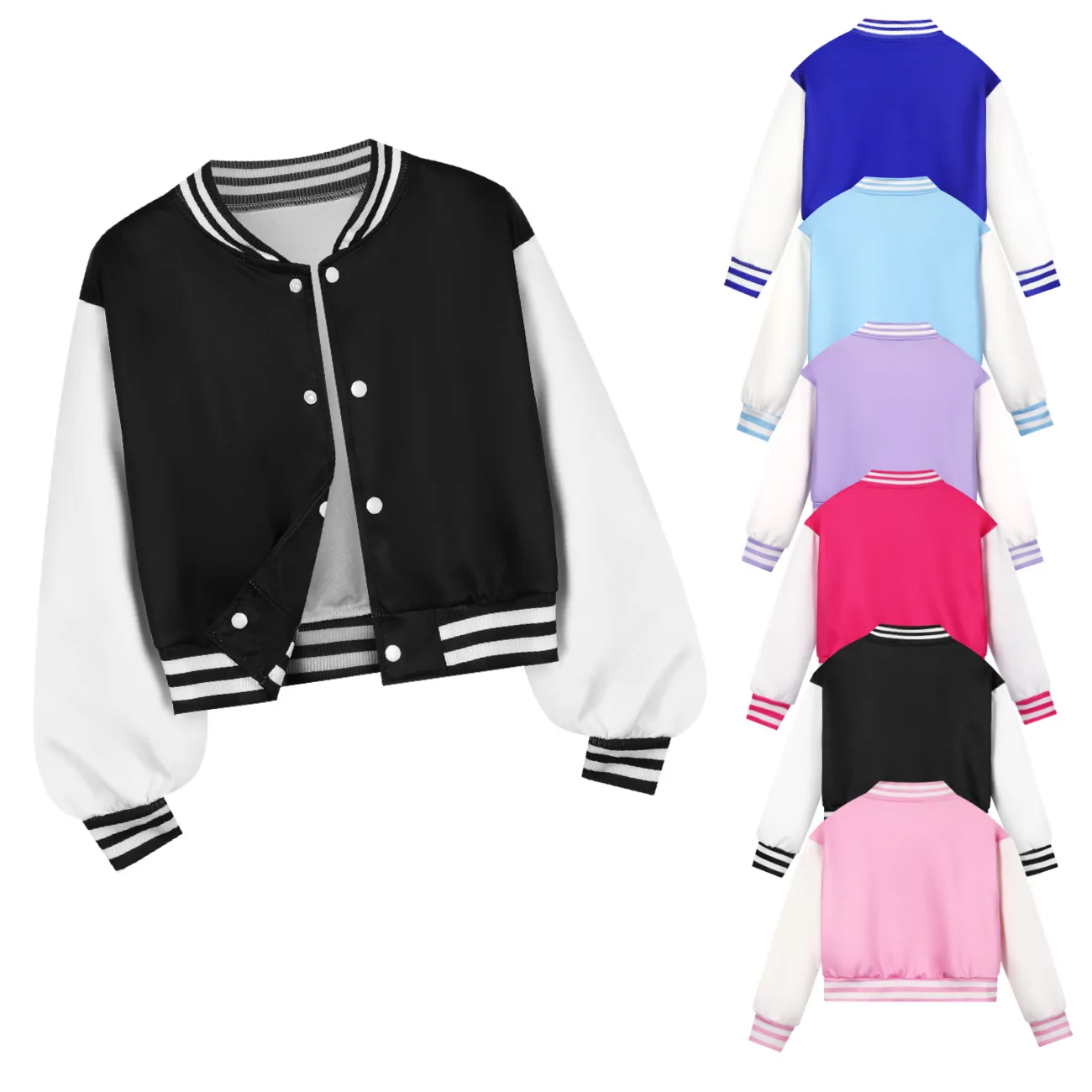 2025 Spring Autumn New Boys Girls Jacket Cartoon Pure Baseball Uniform for 4-12 Years Children Sports Outerwear