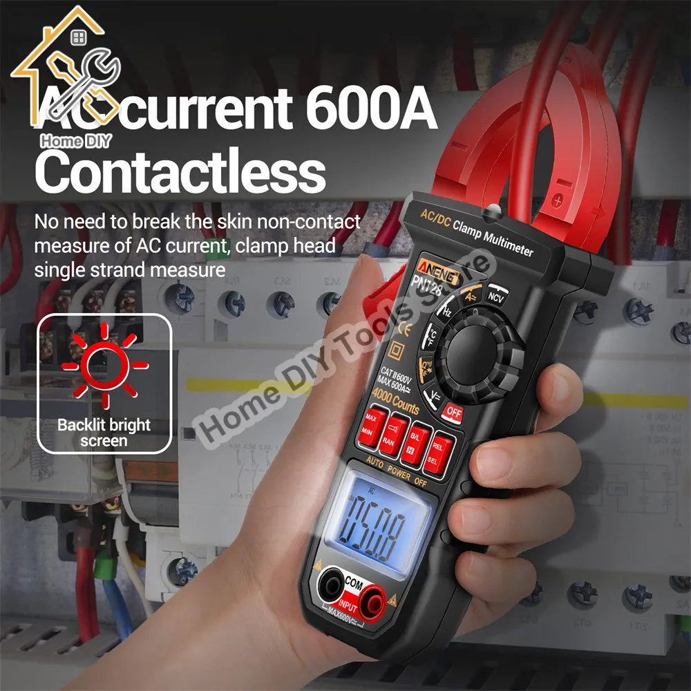 ANENG PN128 Clamp Meter AC/DC Voltage Tester 600A Current Clamp NCV True Rms Multimeter Clamp Auto Ranging Electrician Tools