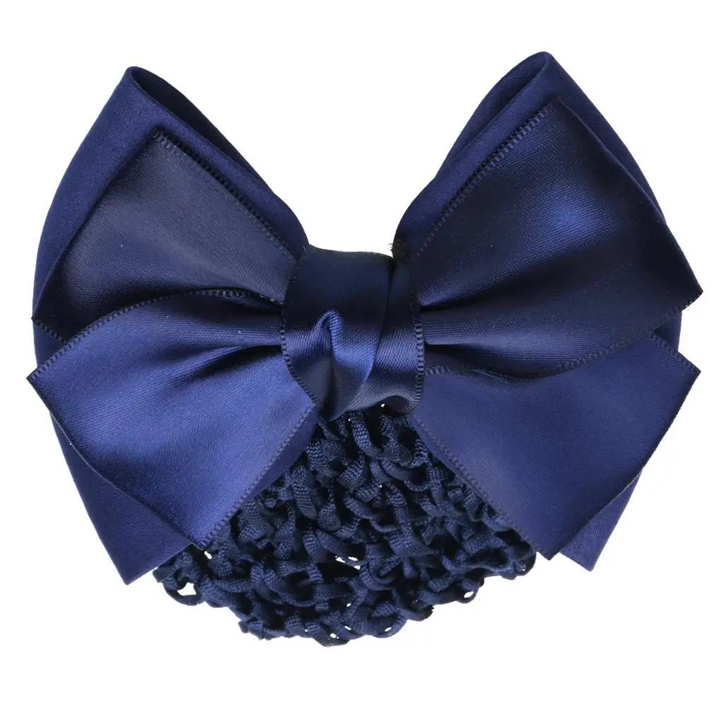 Elastic Bow Hair Snood Net Barrette Women’s Hair Accessories Set for Waitress Dancer Hostess
