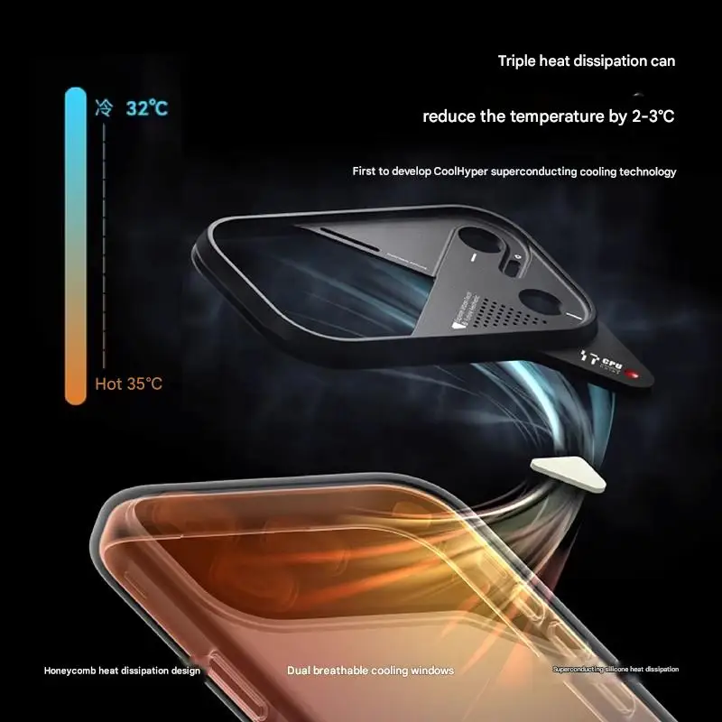 AULUMU mobiele telefoonhoes Mooi voor iPhone 17 Pro Max Warmteafvoer Doorschijnend Full-inclusive anti-val magnetische telefoonhoes