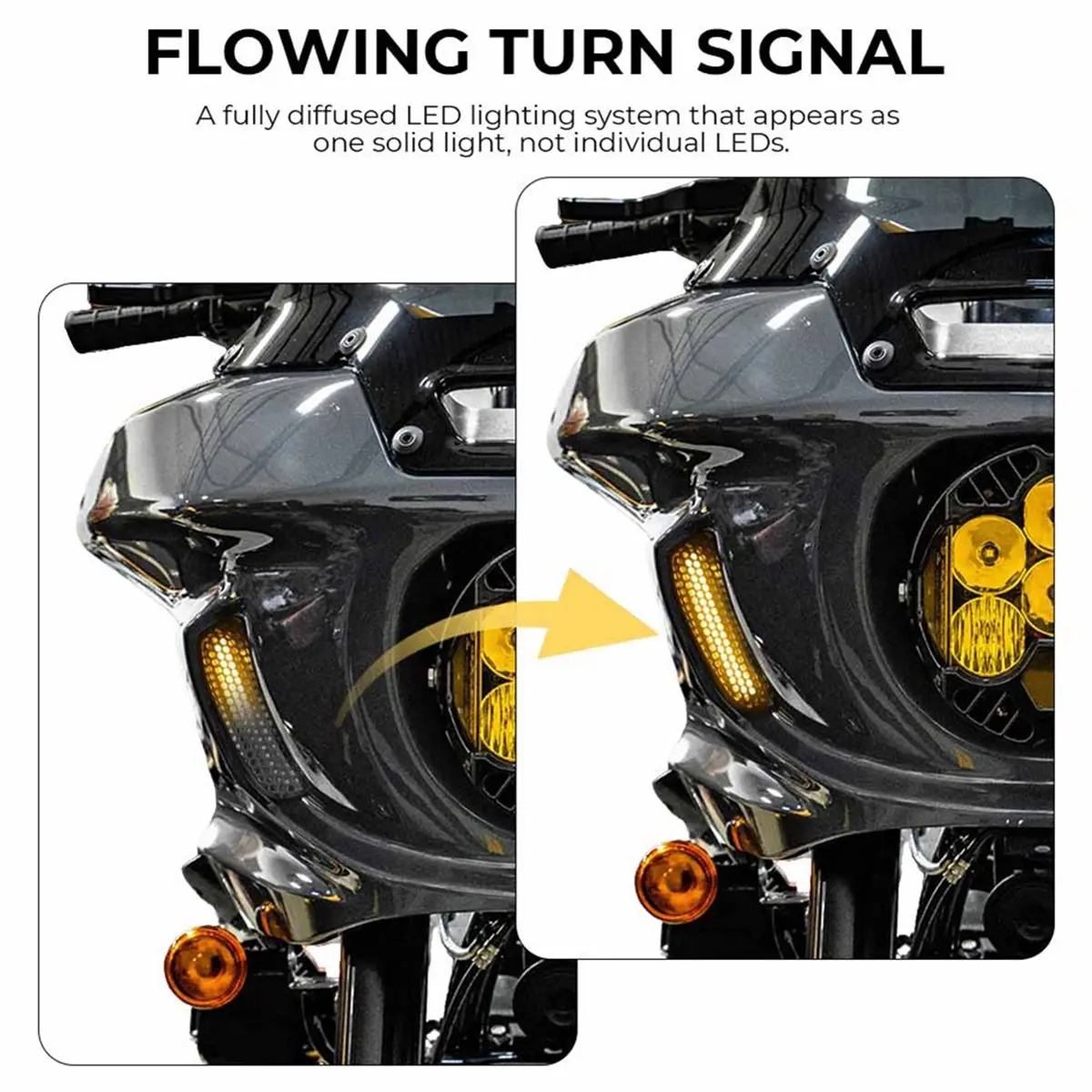 AA19 Motorcycle Front Fairing Vent Lights Turn Signal Lamp for Softail Low Rider FXLRST FXRST 2022-2026