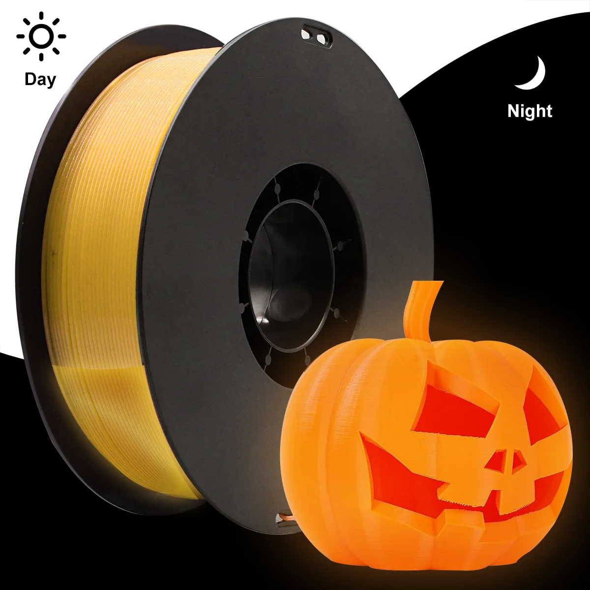 DIY-kerstcadeau, 1,75 mm PLA lichtgevend 3D-printerfilament, 200 g (0,44 l) spoel, gloeit in het donker, voor de meeste FDM-printers