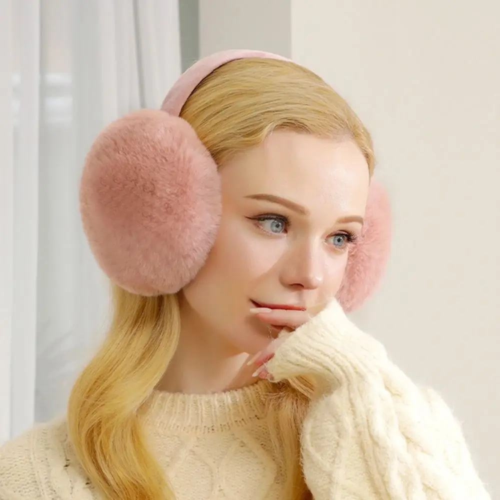 Fashion Plush Ear Warmer Anti-Freeze Thickening Ear Muffs Collapsible Keep Warm Ear Cover for Women Girls