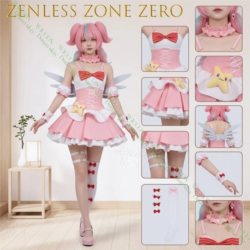 Womens Aria Full Cosplay Outfit Zenless Zone Zero Collab Fantasy Angel Lolita Costume For Halloween Comic Con Holiday Roleplay