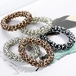 1 PC Small Telephone Line Hair Ropes Girls Leopard Elastic Hair Bands Kid Ponytail Holder Tie Gum Hair Accessories