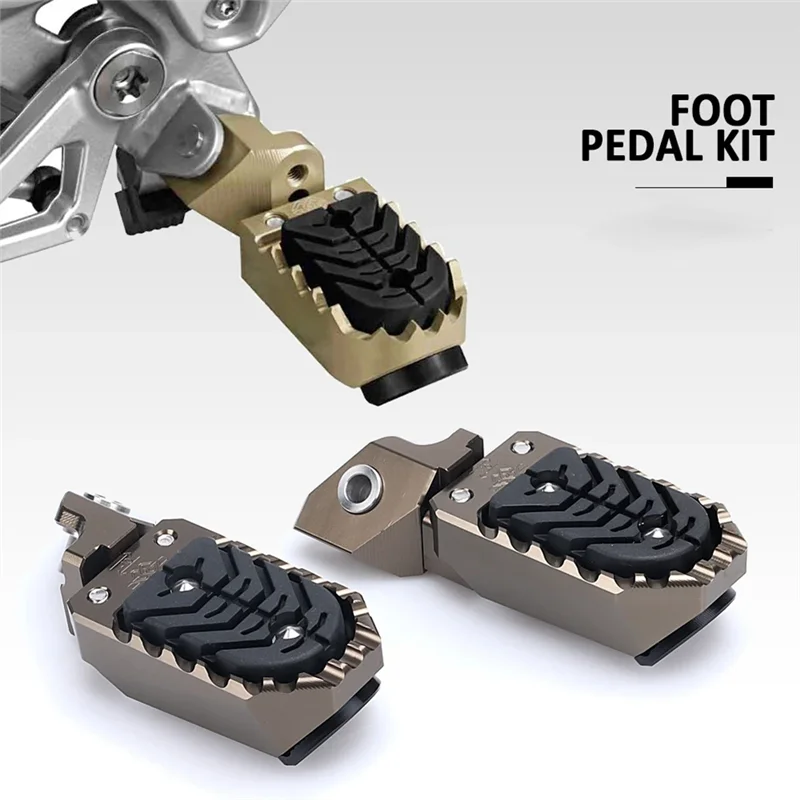 Motorcycle Foot Rests Foot Pegs Footrest Footpeg for R1250GS ADV 2020-2023 R1200GS Adventure(Brown)