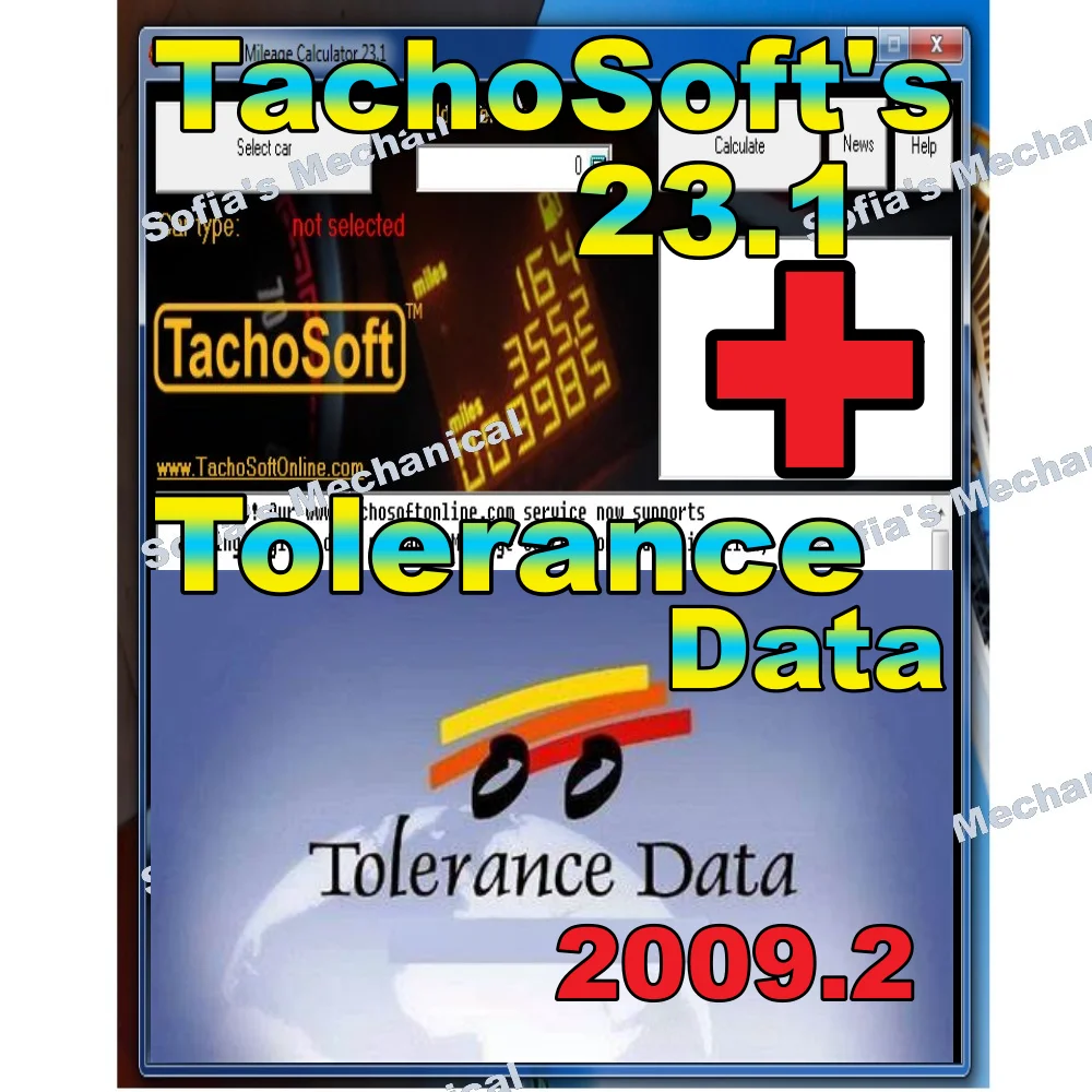 

Калькулятор пробега TachoSoft 23,1 с лицензией, цифровым одометром + калькуляторы, программное обеспечение для гаража, данные допуском 2009.2