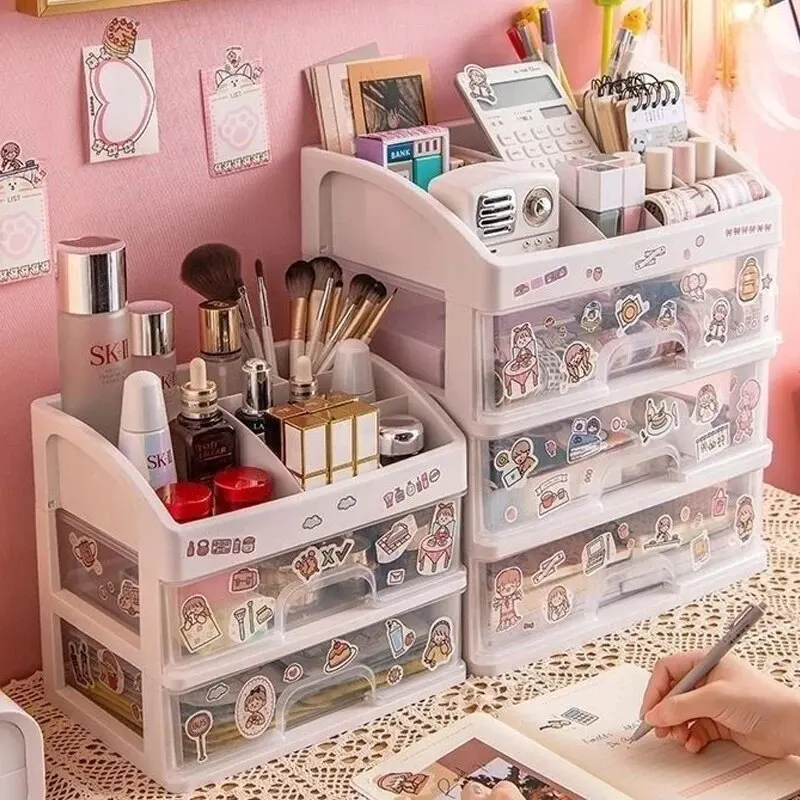 

4-Layer Cosmetic Storage Box Drawer Storage Rack Cosmetic Classification Makeup Box Desktop Cosmetic Jewelry Storage Rack