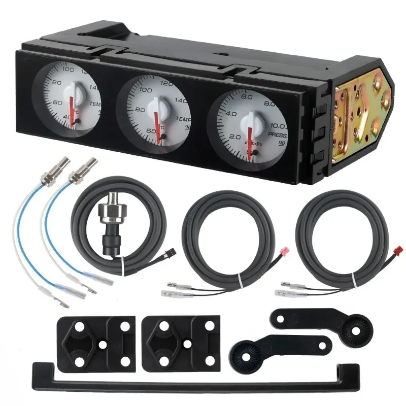 Car Meter White Pointer/Black Dial/White Lighting 10 Background Light Colors Available Universal