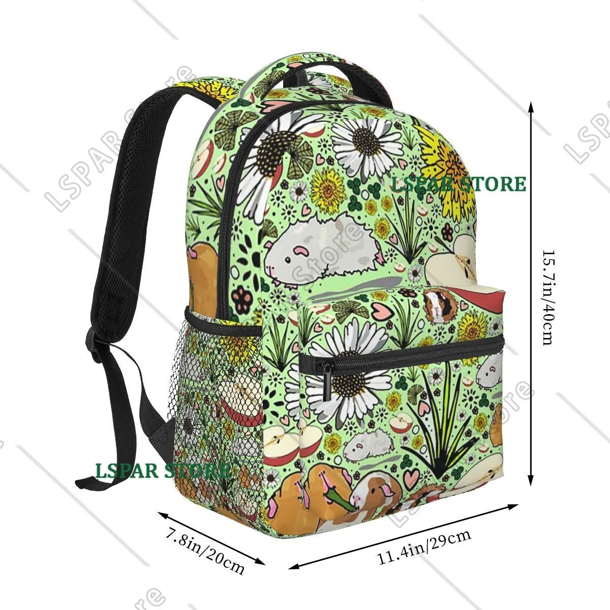 Cute Guinea Pig Face Pattern Backpack Student Boys Girls BookBag Kids School Bag Laptop Shoulder Bags for Men Women