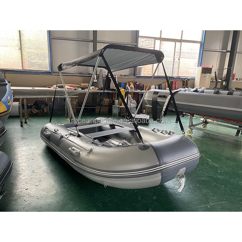 3m 3.3m 3.6m 3.8m Grey Color Aluminum Floor Inflatable Boat For 4 5 6 People For Lake Rriver And Offshore Sea