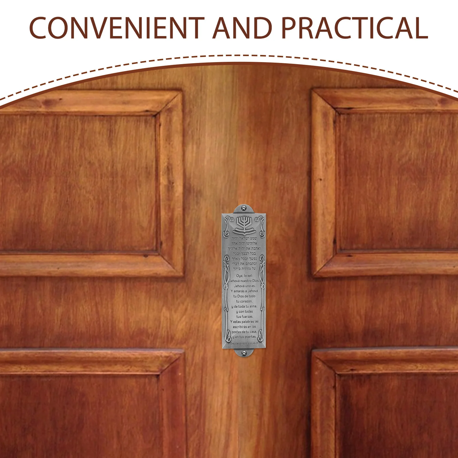 حافظة معدنية Mezuzah مع تمرير لباب العبرية نعمة المنزل الدينية اليهودية ميتزفه التراث الإسباني ديكور ستارة معدنية #3