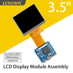 LESOWN 3.5 inch LCD Display Module IPS Screen 640x480 Full Viewing Angle mini HDMI Display for Intelligent Locker Car Screen