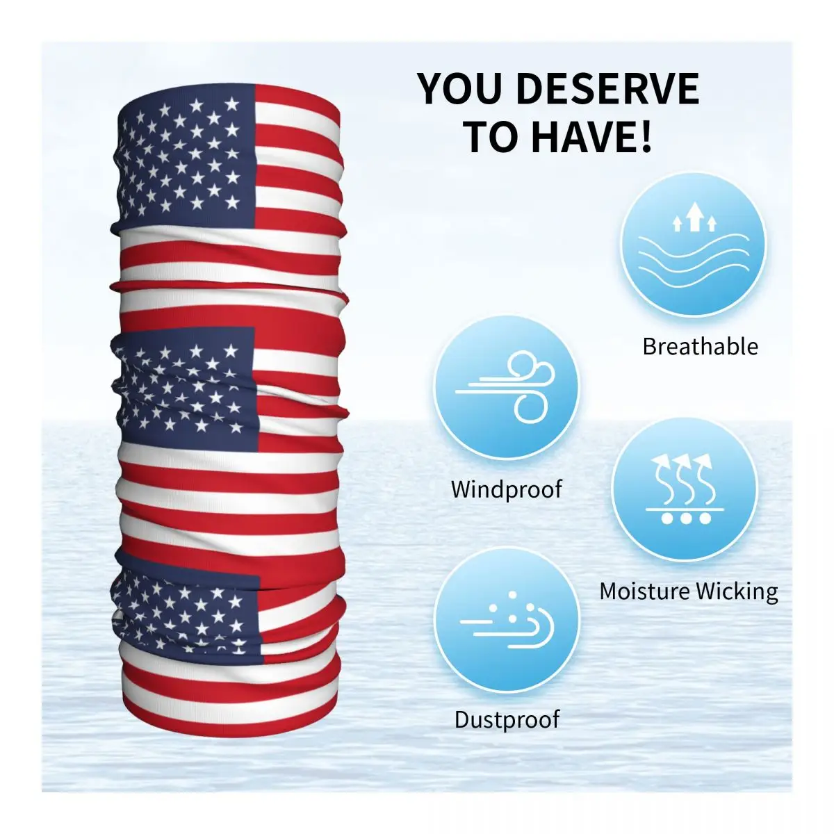 Usa Flag Accessories Neck Gaiter Motocross Motorsports Wrap Scarf Multi Use Riding Headband