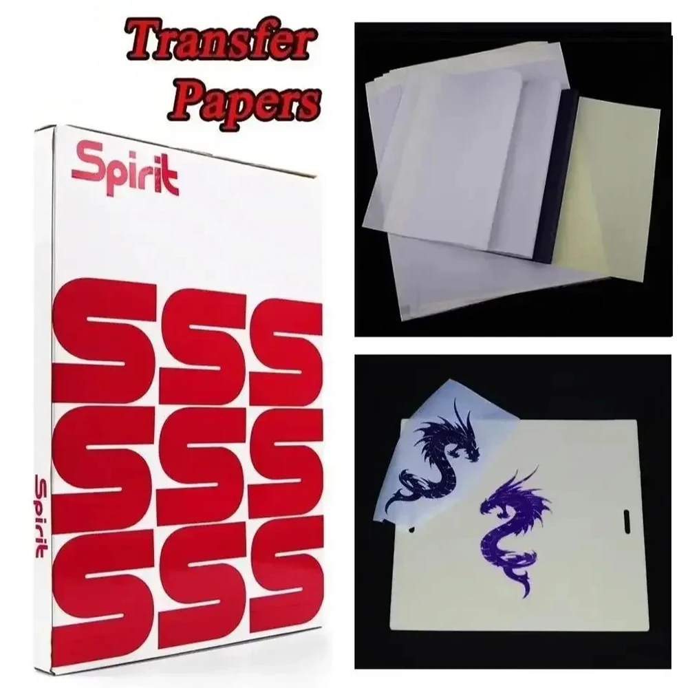 

50pcs Spirit Tattoo Transfer Paper A4 Size 4 Layers Thermal Copier Stencil Paper for Tattooists Tattoo Accessories
