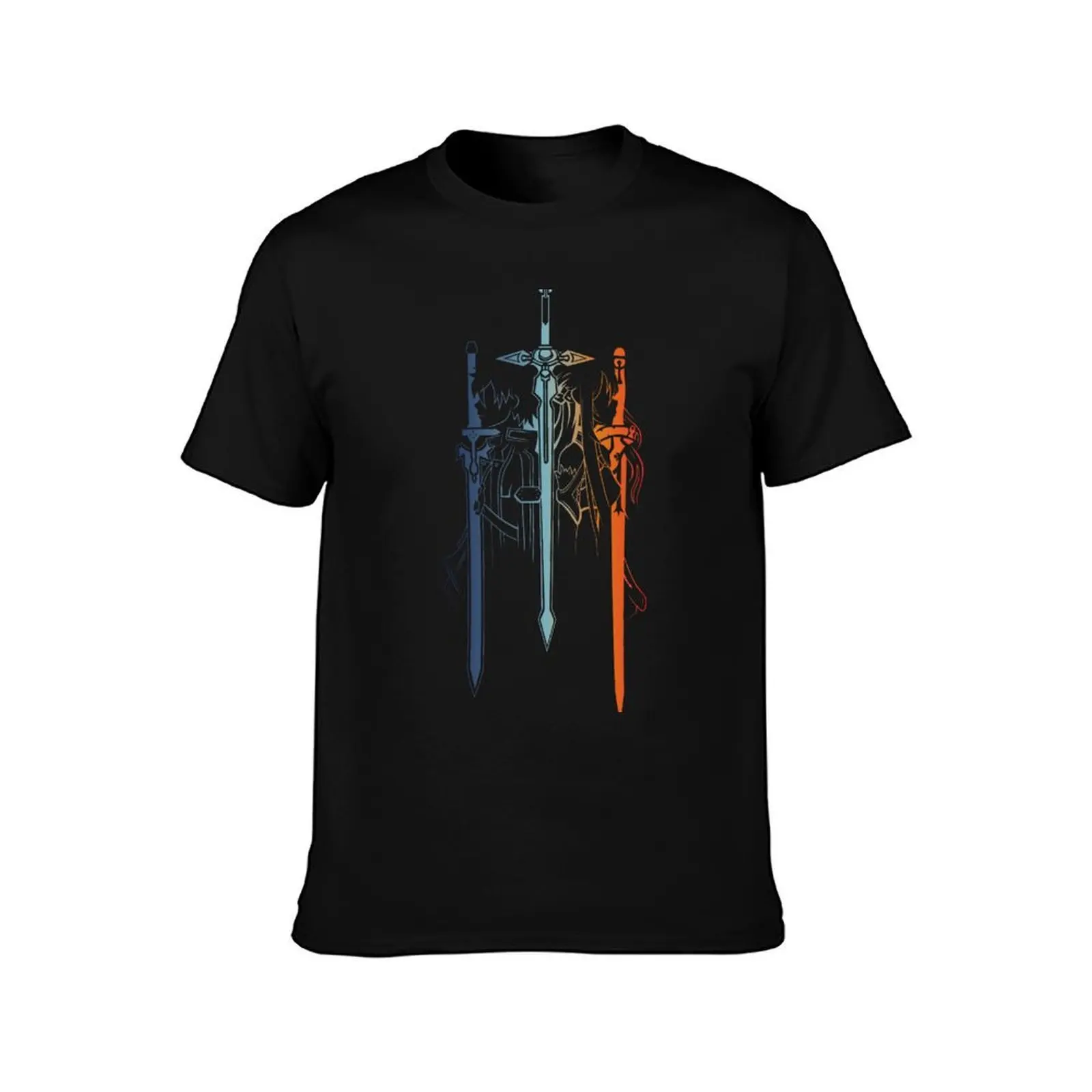 Kirito and Asuna SAO T-Shirt, Summer Casual Cotton Tee, Oversized Streetwear Tops, Vintage Graphic Print, Loose Fit Short Sleeve