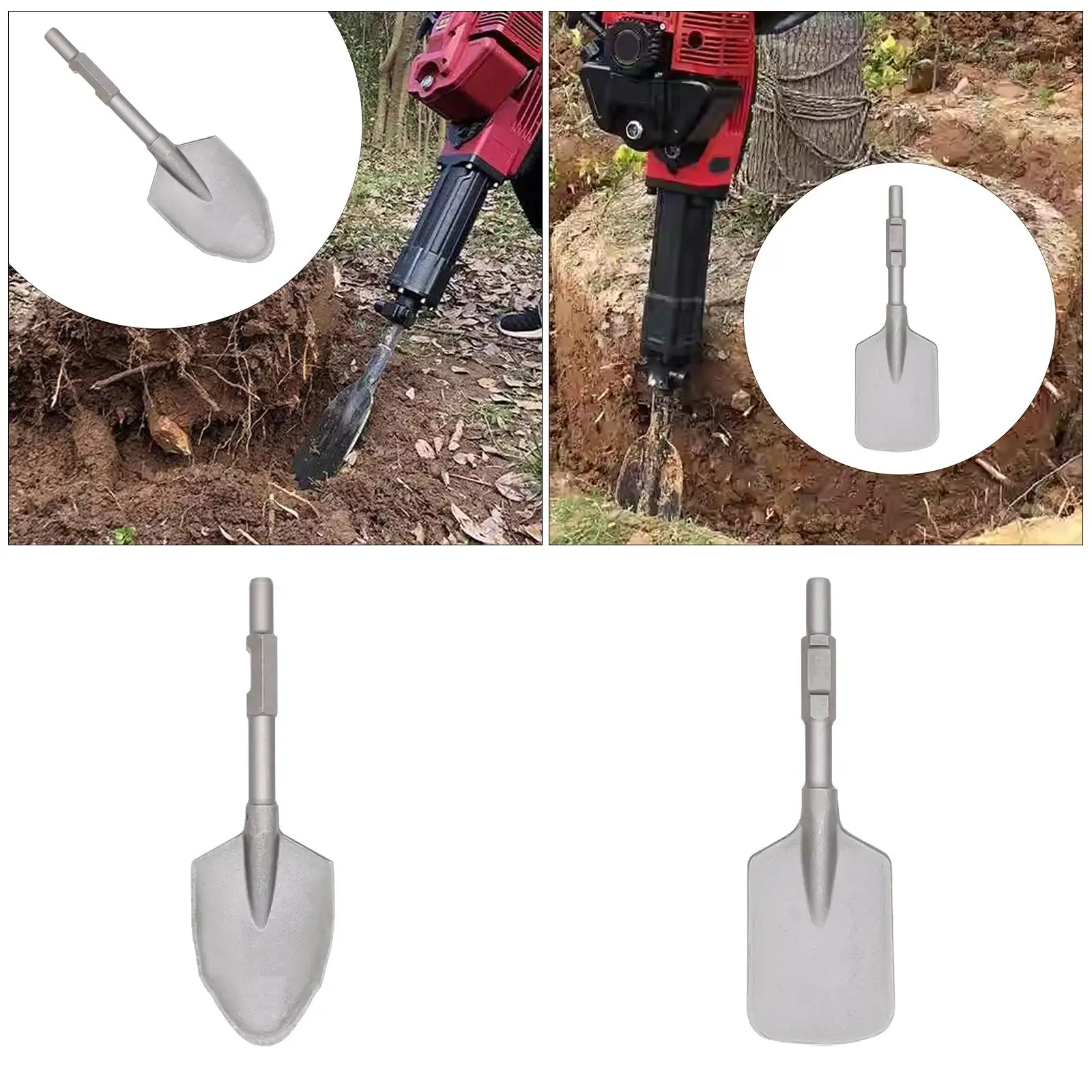 Clay Spade Shovel Head Bit Attachment Trenching Flat Spade Steel Spade Shovel for Demolition Hammer Electric Hammer 115A