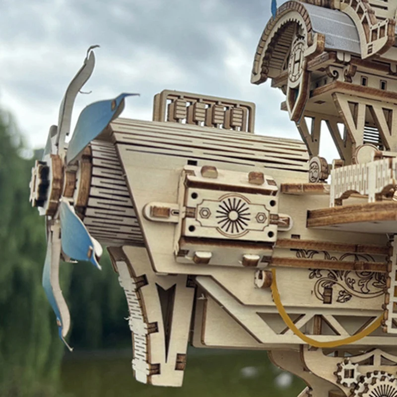 Spaceship Steampunk Mechanical Puzzle Craft Kit, Three-Dimensional Puzzle DIY Assembly