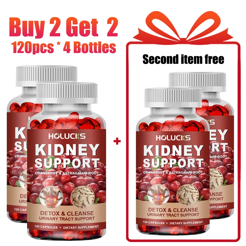 

HOLUCKS Kidney Support Complex Capsules, with ranberry, Astragalus, Horsetail, Support Bladder, Urinary Tract & Kidney Function