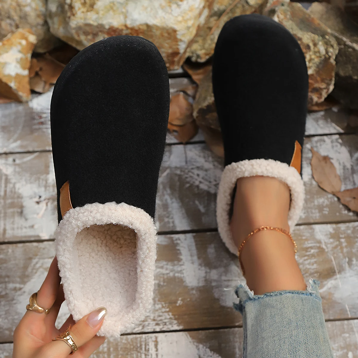 

Женские хлопковые тапочки, модные домашние парные тапочки, зимние нескользящие туфли на толстой подошве, женские удобные теплые шлепанцы