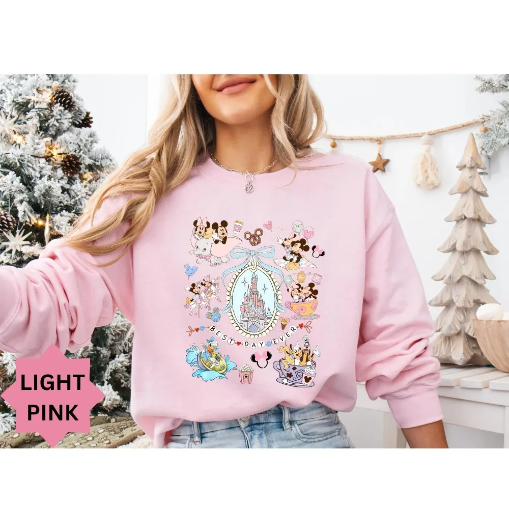 

Новый стиль свободной, теплой осенне-зимней спортивной одежды для американских девочек 2023 года с принтами и пуловерами с Микки Маусом.