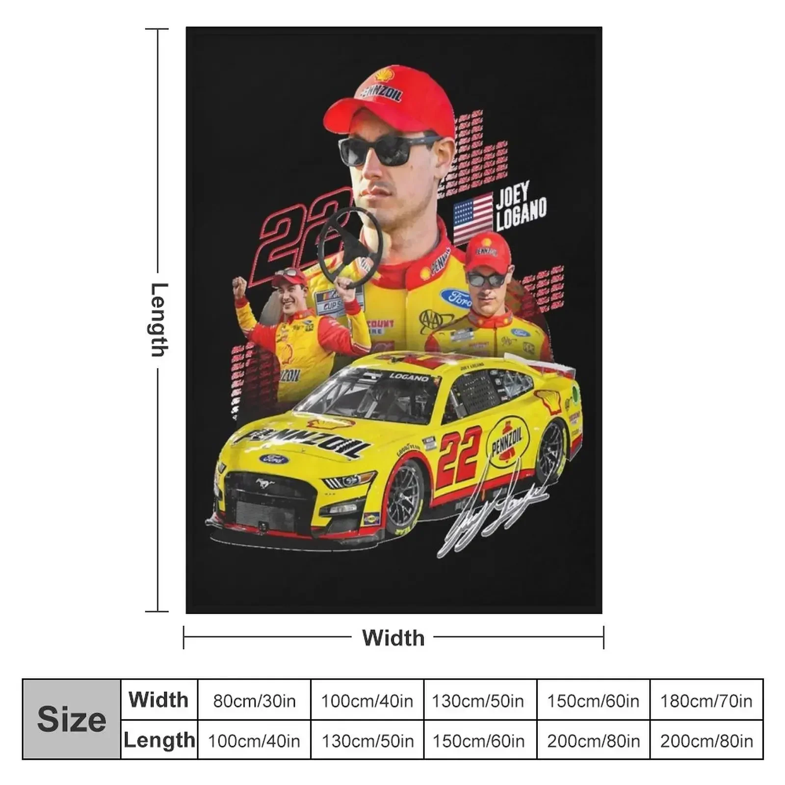 New NEW Joey Logano NEXT GEN MUSTANG 2022 Throw Blanket Plaid for babies Blankets