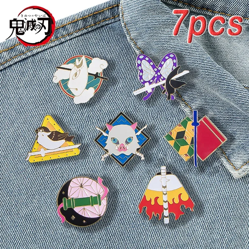 

Demon Slayer Anime Enamel Pins Creativity Anime Figure Weapon Metal Brooch Backpack Badge Jewelry Accessories Gift for Friends