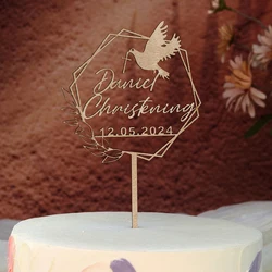 Personalized Dove With Cross Mi Bautizo Cake Topper Custom Baptism Cake Decoration Christening Baby Shower Birthday Party