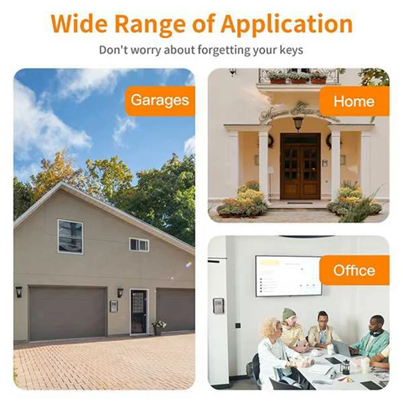 AF91-Metal Password Key Box Wall Mounted 4 Digits Password Key Storage Lock Box Waterproof Anti Theft Safe Lock Keybox