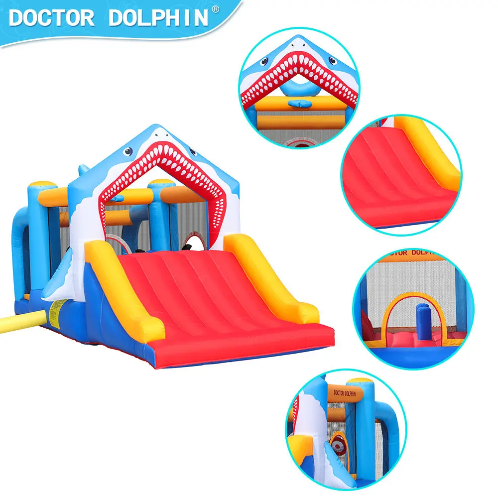 High Quality Cool Chark Party Outdoor Inflatable Castle Trampoline For Kids Inflatable Red Slide