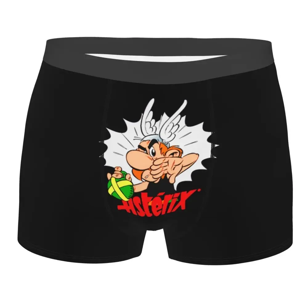 

Men Asterix and Obelix Manga Boxer Briefs Shorts Panties Mid Waist Underwear Anime Cartoon Homme Humor Plus Size Underpants