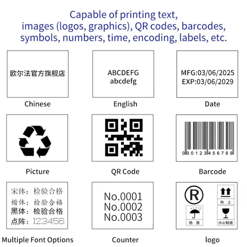 Handheld Date Coding Inkjet Marking Machine 600DPI Fast‑Dry Ink Manual Batch Number Printer
